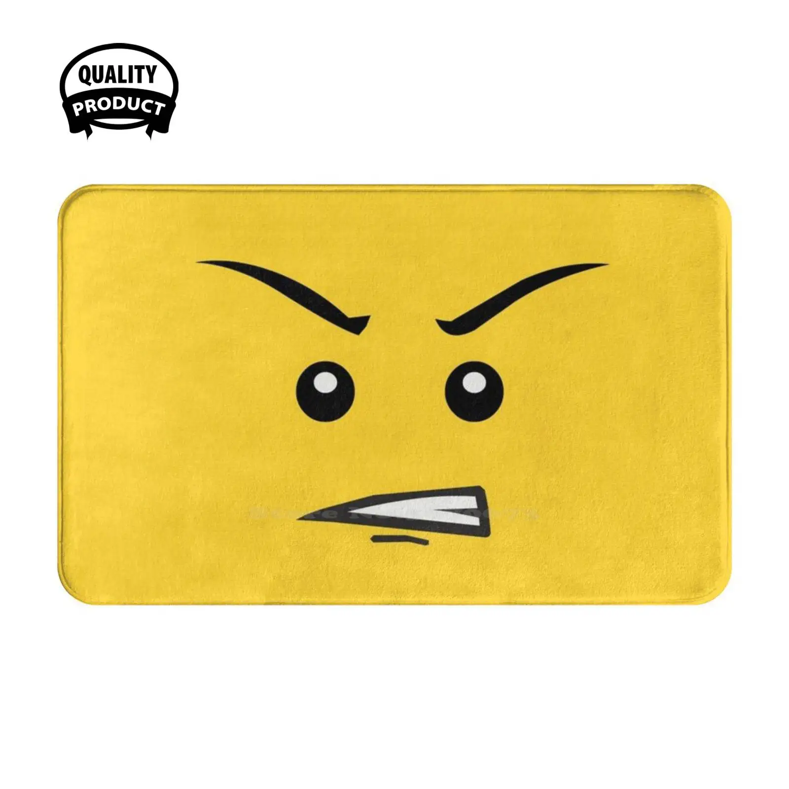 Yellow Face Angry Soft Cushion Home Carpet Door Mat Car Rug Bricks Classic Nostalgia Spaceman Funny Logo Benny Humor Humour