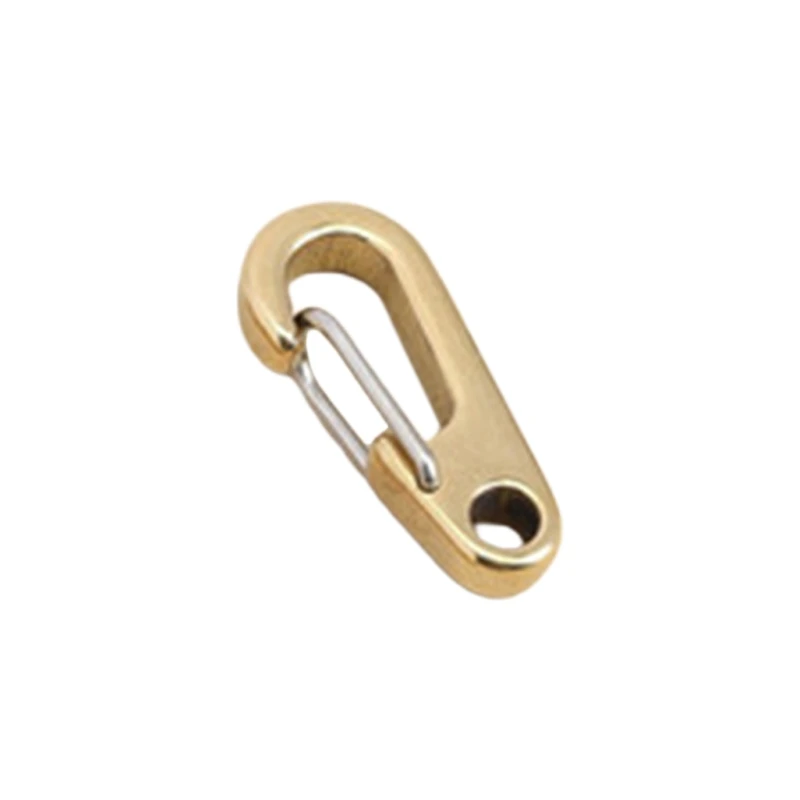 D Ring Shape Pure Brass Carabiners Clips Keychain Hook Spring Snap Loop Indoor Outdoor Tools for Backpack Camping Hiking