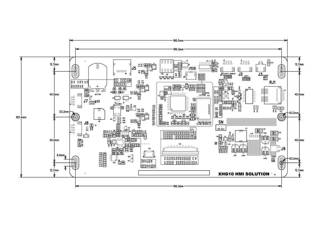 Placa de evaluación de 7 pulgadas HMI NUC977DK62Y, placa de desarrollo WinCE Linux con LCD