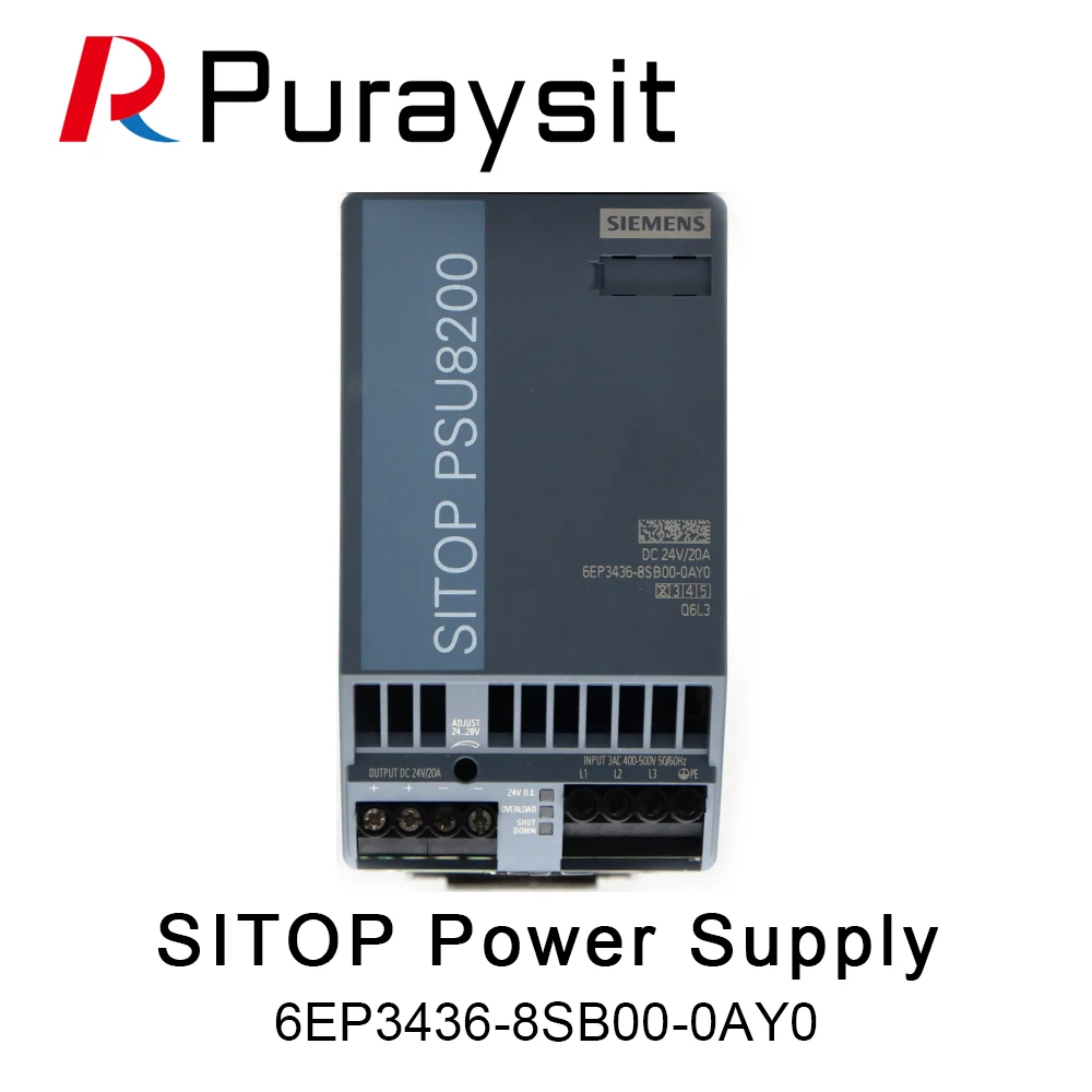 Puraysit SITOP Power Supply 3PHASE 6EP3436-8SB00-0AY0 Input 3AC 400-500V Output 24VDC 20 A