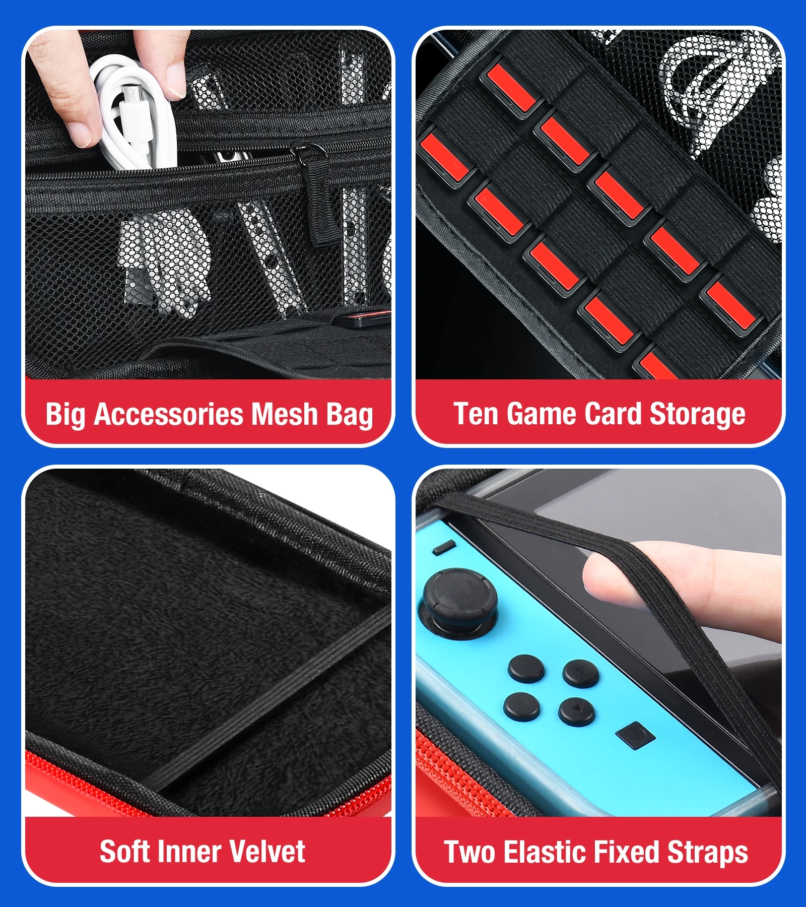 For Nintendo Switch Storage Bag Portable Waterproof Protective Case For Nintendo Switch Console Joypad For N-Switch Accessories