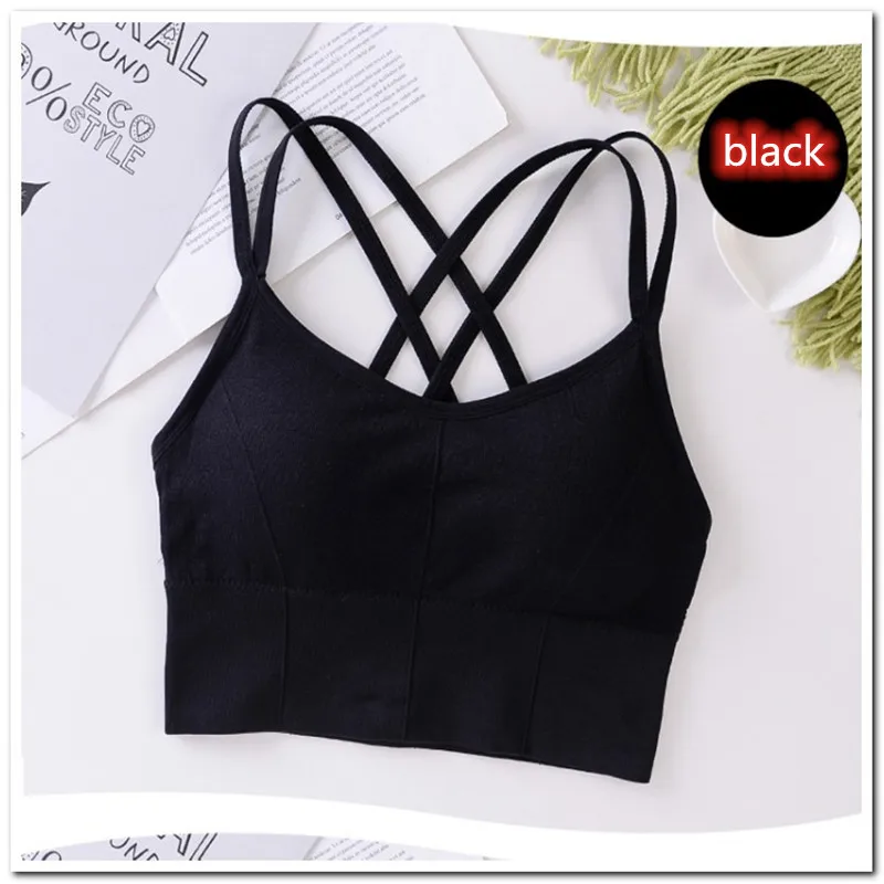 Spor kadın sutyeni spor üst dikişsiz Yoga iç çamaşırı koşu Yoga spor salonu kırpma üst kadınlar Push Up spor sutyeni yelek