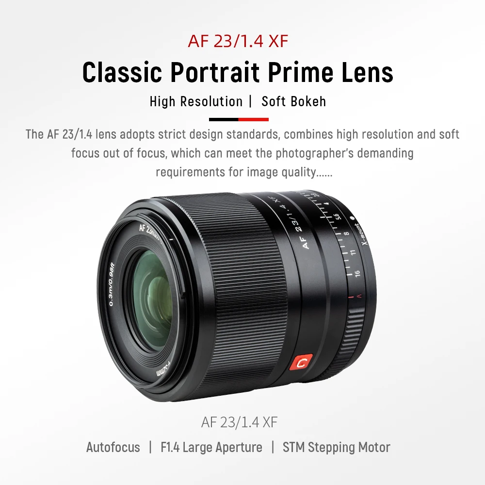 Viltrox 23mm f1.4 lente de foco automático abertura lente retrato lente grande angular para fujifilm fuji x montagem x20 X-T20 X-T100 lente da câmera