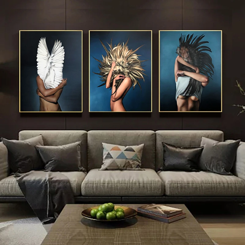 

GATYZTORY 3PC Painting By Numbers Figure Animal Girl Hand Painted Abstract Pictures By Number Woman On Canvas Home Decoration