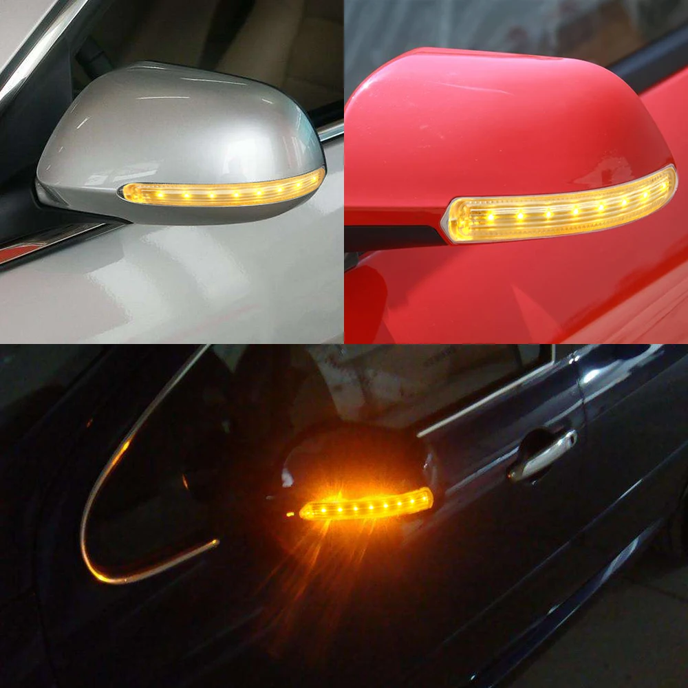 LEEPEE FPC Turn Signal Light Yellow Soft 8 SMD Universal Auto Rearview Mirror LED Strips Car Amber Indicator Lamp Flashing 12V