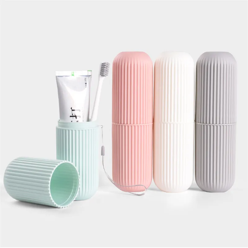 Portable Travel Toothbrush Cup Bathroom Storage Case Toothpaste Holder Box Organizer Bathroom accessories Toiletries Storage Cup