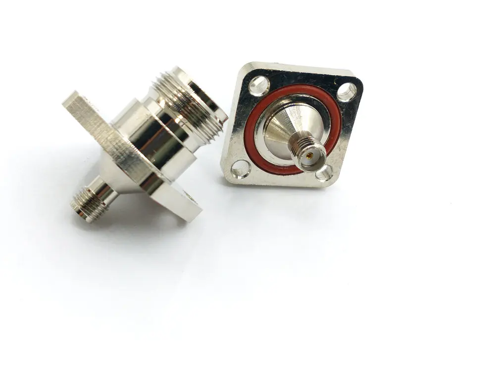 20 stücke kupfer RF Connector N/SMA-KKF N-Typ Weiblichen Zu SMA Weibliche Header Flansch Befestigung Platte 25MM X 25MM Multifunktionale Adapte