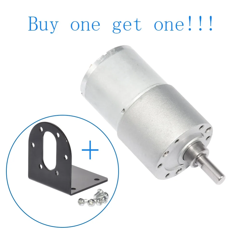 Dia 37mm Geared Motor DC 12V 40/50/95rpm High Torque 2.5W Small Size DC Gear Motor with Bracket High Quality Motor For DIY Hobby