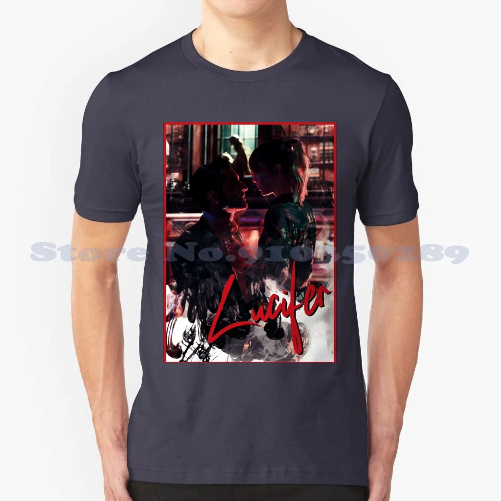 Lucifer And Love Season 5 Tv Show Fan Made Poster 100% Cotton T-Shirt Lucifer Morningstar Satan Tom Ellis Devil Horror Witch