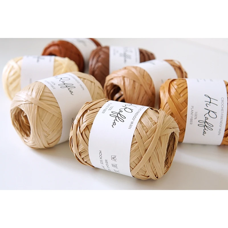 Customized Cotton Straw Raffia Crochet Thread for Knitting Thread DIY Handmade Woven Bag Hat Accessories