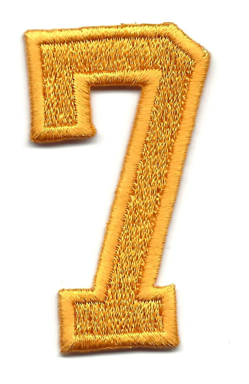 

Hot! NUMBERS-Golden Yellow Number Iron On Embroidered Applique Numbers (≈ 4 * 7.3 cm)