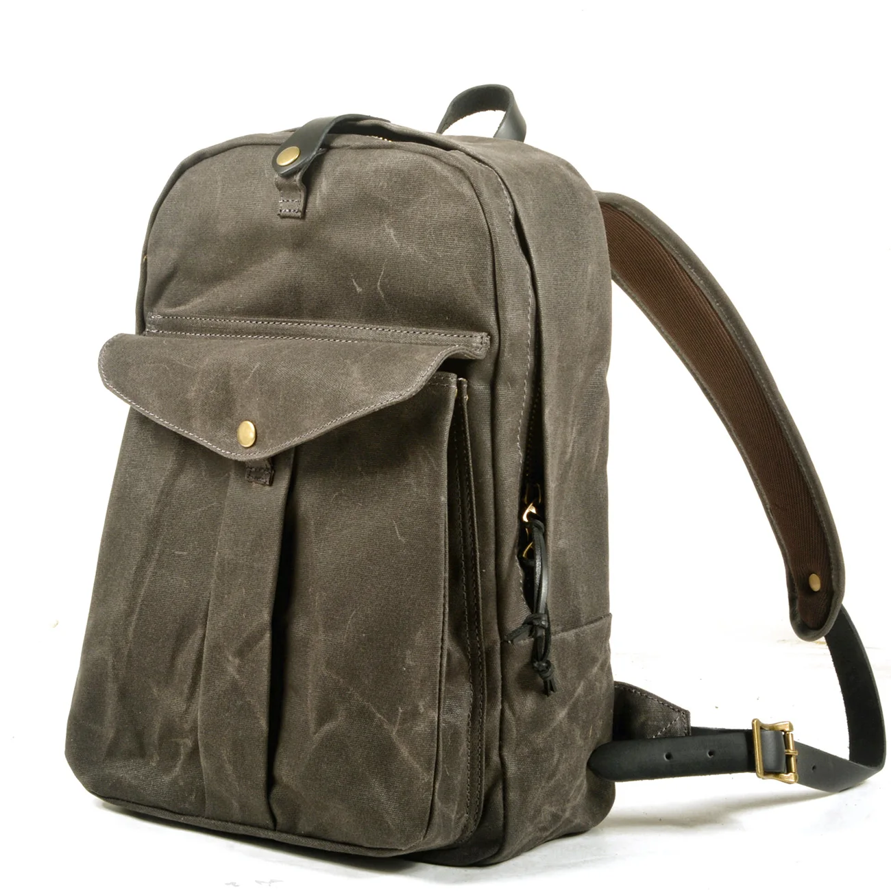 

Retro oil wax Waterproof Canvas Backpack Travel schoolbag outdoor mountaineering bag Hiking Backpack leisure computer bag