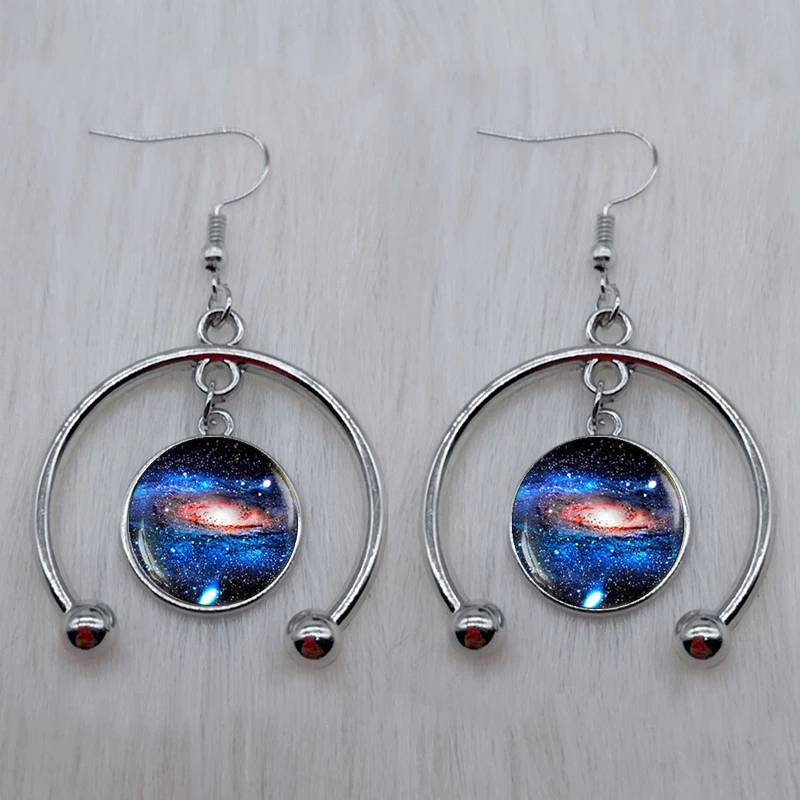 Moon Earrings Solar System Planets Star Stud Earrings Galaxy Nebula Space Universe Earth Sun Mars Jupiter Saturn Fashion Jewelry