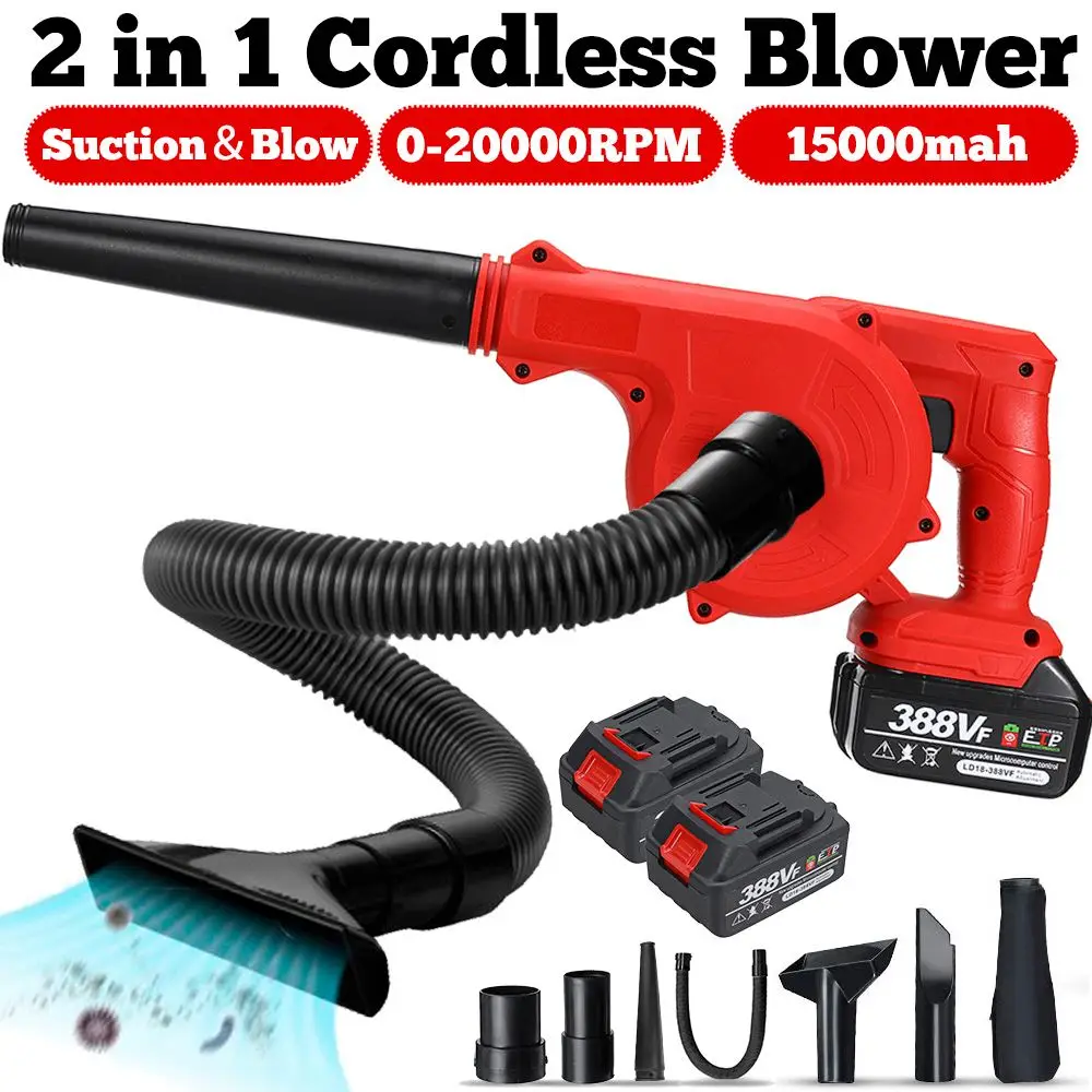 

1600W Cordless Electric Air Blower 2 In 1 Blowing Suction Leaf Blower Dust Collector Vacuum Cleanner For Makita 18V Battery