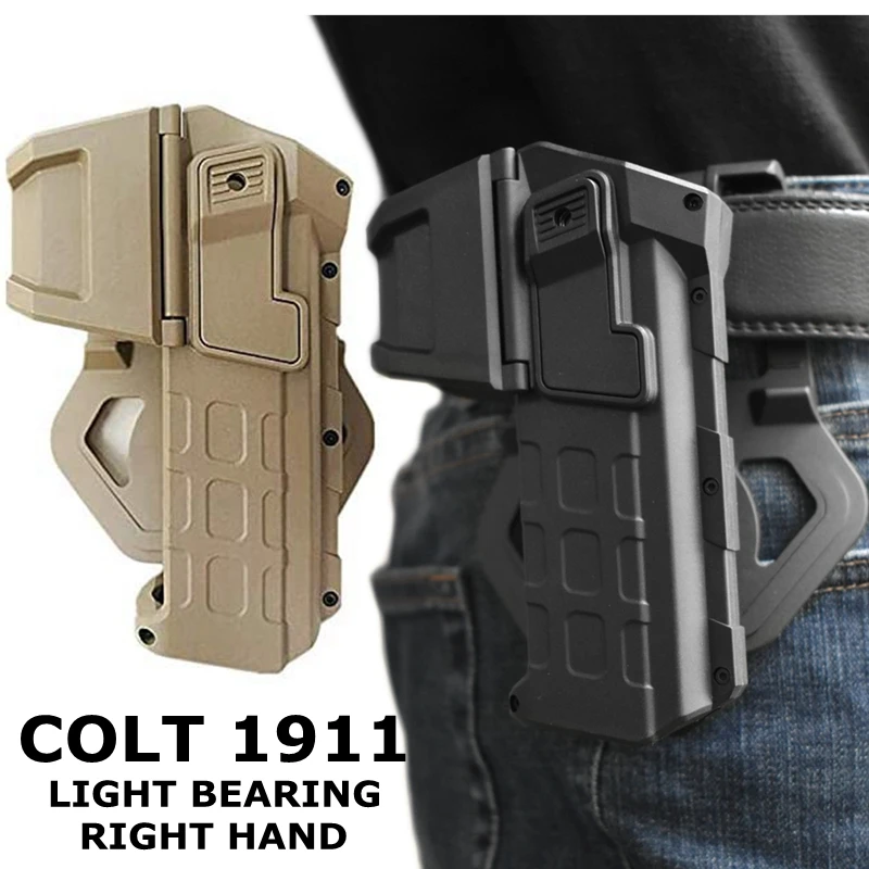 COLT 1911 Pistol Holster Right Hand Light Bearing Belt Gun Holster Waist 2.5