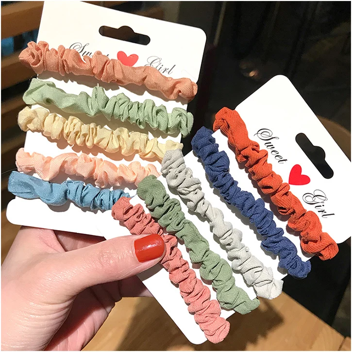 5/6Pcs Hair Scrunchies Velvet Satin Hair Ring Rope Head Rope Ponytail Holder for Women Girls Hairbands Hairband Hair Accessories