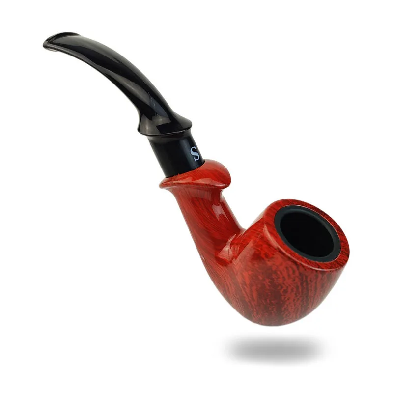 

Classic Traditional Style Durabletobacco Pipe Smoking Washable Bakelite Pipe with Base Protective-Bag 775NEW Creative Men's Gift