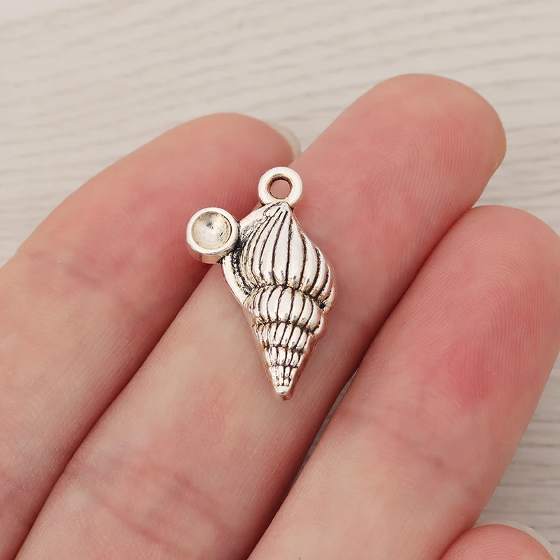 20 x Tibetan Silver Beach Nautical Sea Snail Conch Shell Charms Pendants For DIY Necklace Jewelry Making Findings Accessories