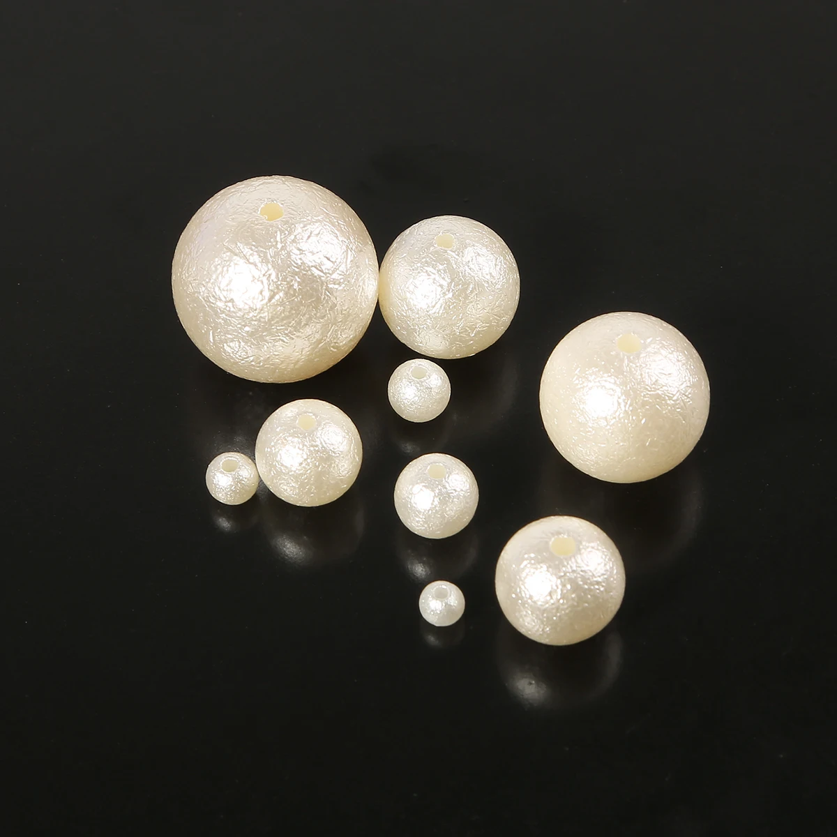4-20mm 10~500pcs ABS White Imitation Pearl Beads Round Bead Wrinkle Dull Polish Loose Pearl Spacers for Jewelry Making