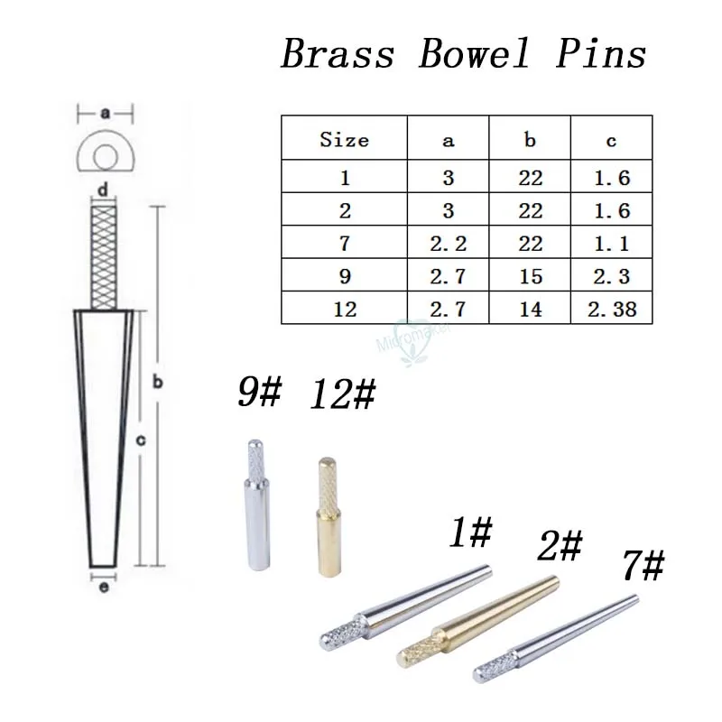 1000PCS DENTAL LAB BRASS DOWEL STICK PIN #2,#7,#9,#12