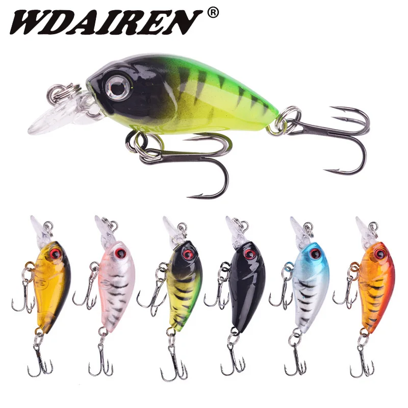 1Pcs Crazy Mini Wobbler Topwater Fishing Lures 45mm 3.5g Isca Artificial Japan Crankbait Floating Hard Bait Bass Pesca Tackle