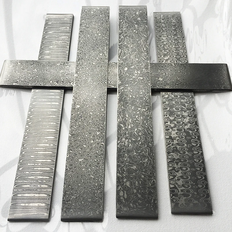 1piece VG10 Sandwich Damascus steel for DIY exquisite knife Making Wave Pattern steel Knife blade blank has been Heat Treatment