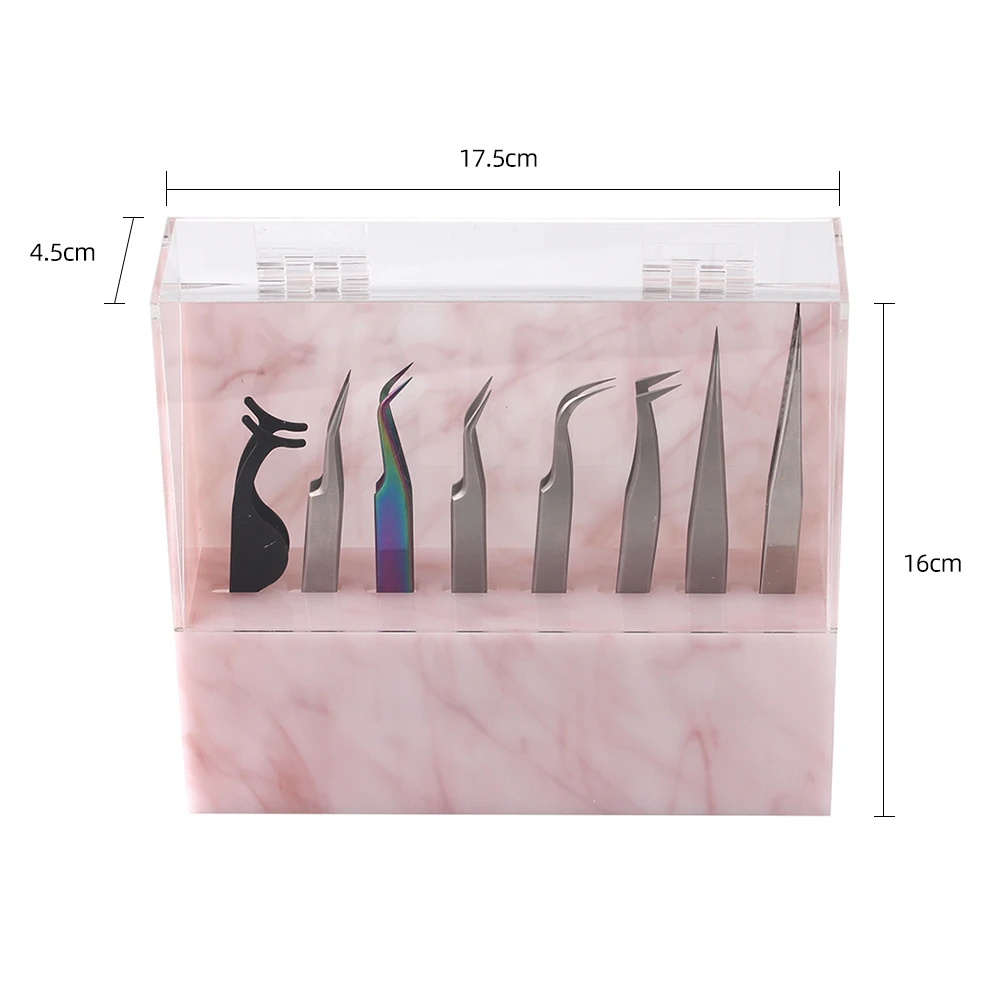 8 Holes Eyelash Tweezers Storage Holder 3 Colors Acrylic Convenient Durable Makeup Tweezer Organizer Rack for Eyelash Extension