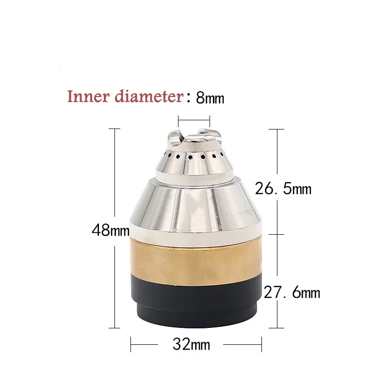 P80 Plasma Cutting Torch Protective Cover Contactable Protective Cover White Porcelain Mouth Shunt Cutting Torch Metal Prote
