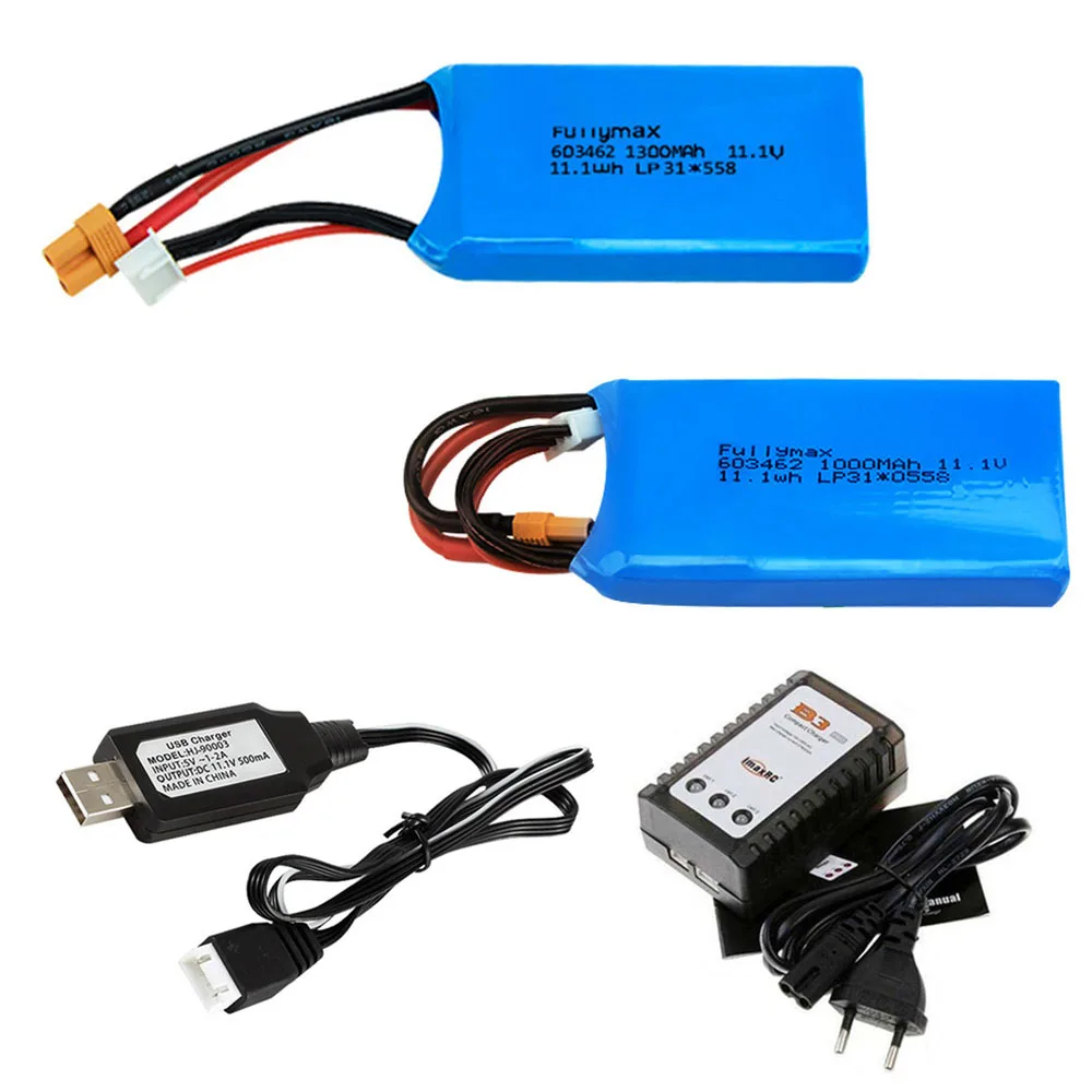 

Lipo Battery with charger For XK X450 FPV RC Drone Spare Parts Accessories 11.1V 1000mah 3S Replace Battery for WLtoys X450 toys