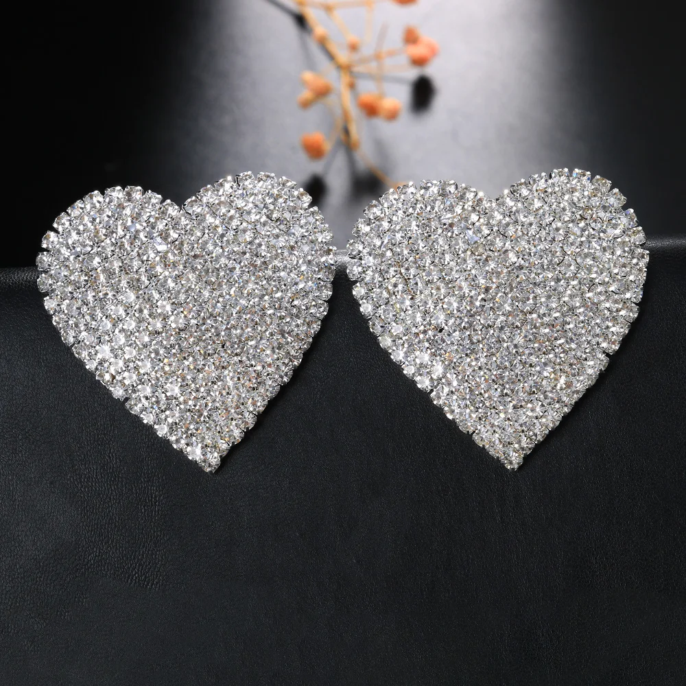 Stonefans 2 PCS Rhinestone Heart Nipple Stickers No Piercing Jewelry Festival Sexy Nipple Pasties Breast Petals Chest Stickers