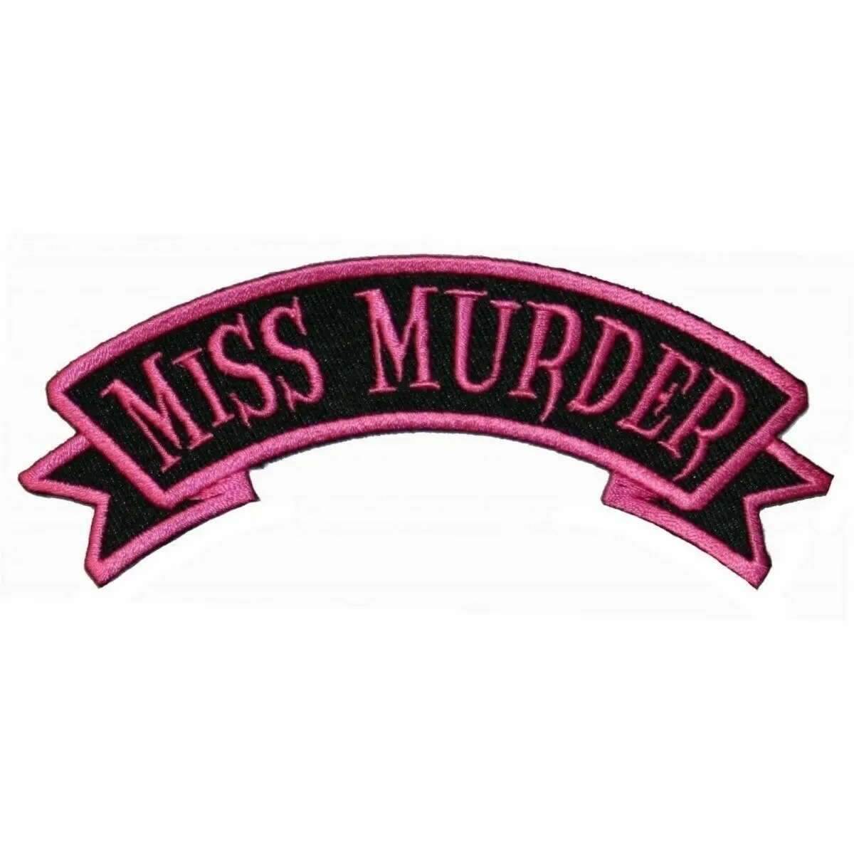 Hot! Miss Murder Name Tag Patch Horror Dead Bike Biker Embroidered Iron On Applique (≈ 10*4.5cm)