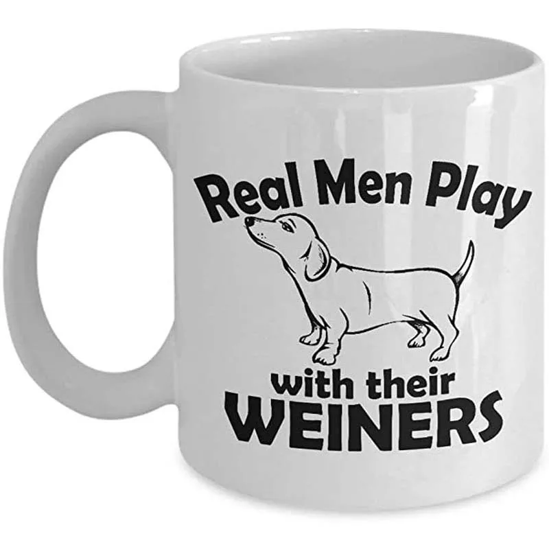 

Dachshund Weiner Dog Funny Coffee Mug Dog Lover Ceramic Cup 11oz White