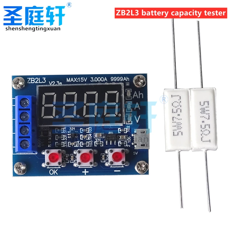 1.2V 12V 18650 ZB2L3 Li-ion Lithium Battery Capacity Tester + Resistance Lead-acid Battery Capacity Meter Discharge Tester 1 Set