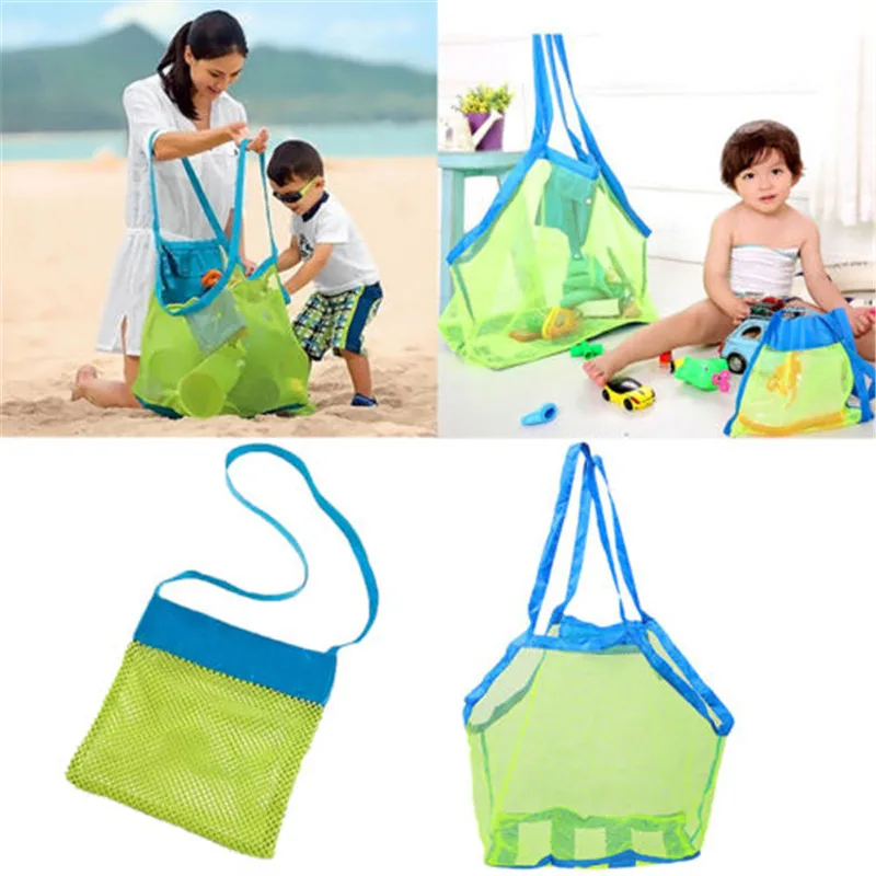 Portable Beach Storage Bag Practical Multifunction Large Capacity Bag Kid Children Mesh Storage Bag Beach Toy Basket Storage Bag