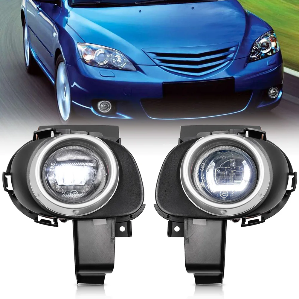 For Mazda 3 2004 2005 2006 2007 2008 2009 LED DRL Daytime Running light Driving Light front Fog Lamp Kit Auto Car Bumper lamp