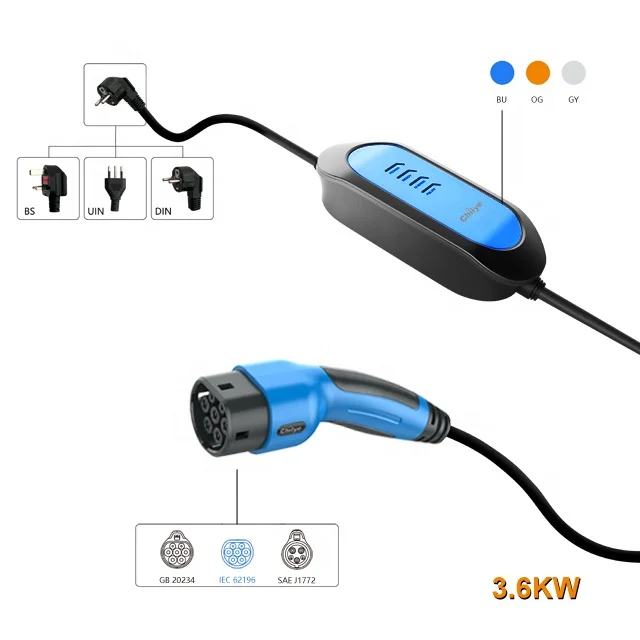 Type 2 Electric Vehicle Portable EV Car Battery charger charging station