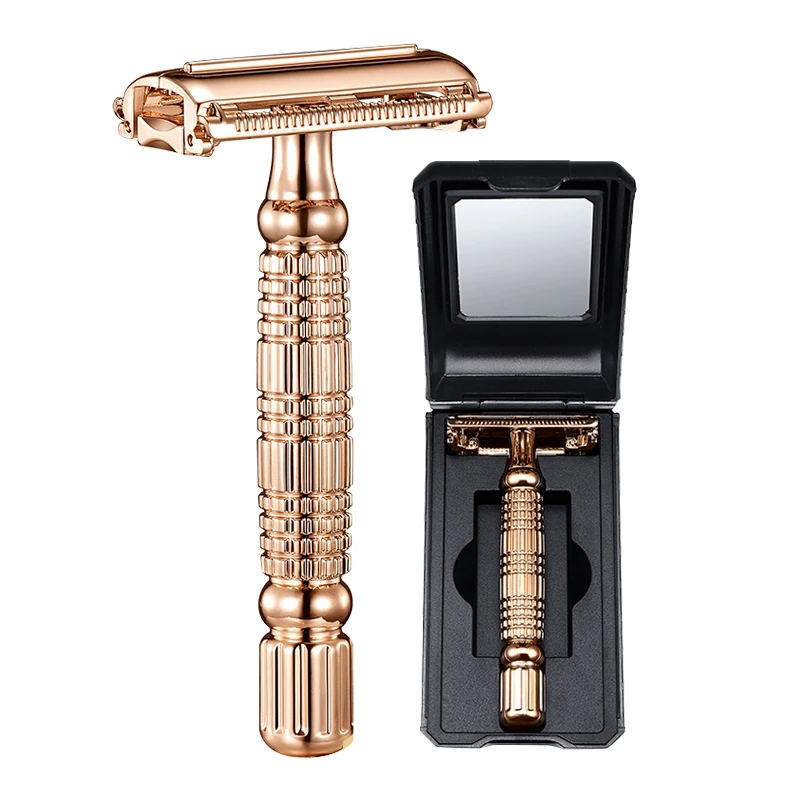 Double Edge Blades Razor Safety Alloy Razor Manual Shaver Top Quality Rose Gold Butterfly Men Shaving