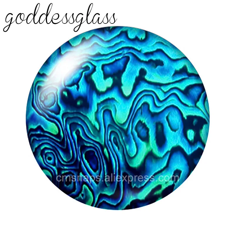 New Blue Patterns Shell patterns Gradient Colorful 12mm/18mm/20mm/25mm Round photo glass cabochon demo flat back Making findings