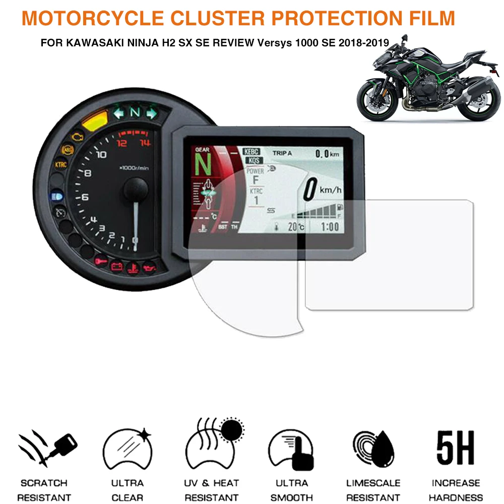 

Motorcycle Cluster Scratch Protection Film Screen Protector For KAWASAKI NINJA H2 SX SE REVIEW Versys 1000 SE 2018 2019 Parts