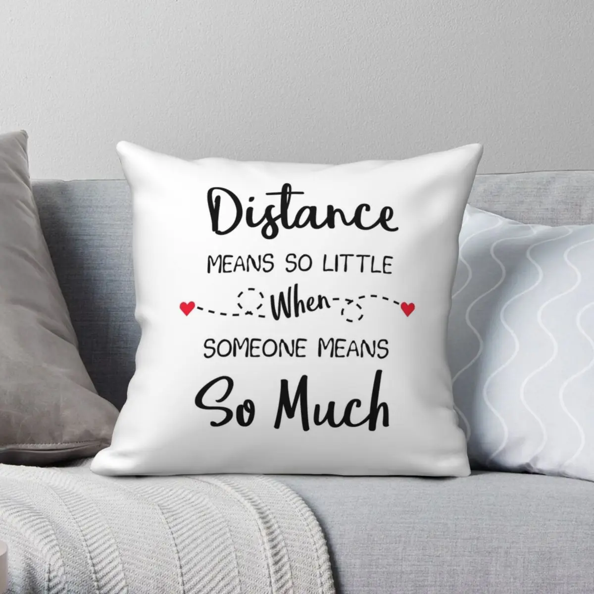 Long Distance Relationship Pillowcase Polyester Linen Velvet Creative Zip Decor Throw Pillow Case Sofa Cushion Cover 45x45