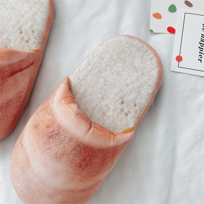 Simulation Bread Pattern Home Cotton Shoes Warm Winter Baguette Indoor Slippers Women Girl Soft and Thick Sole Non-slip Fashion