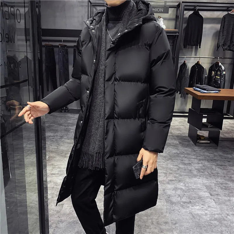 

Winter Jackets For Men Hooded Casual Long Down Jackets Thicker Warm Parkas Pop Male Outwear Winter Coats Slim Fit Jackets 5XL