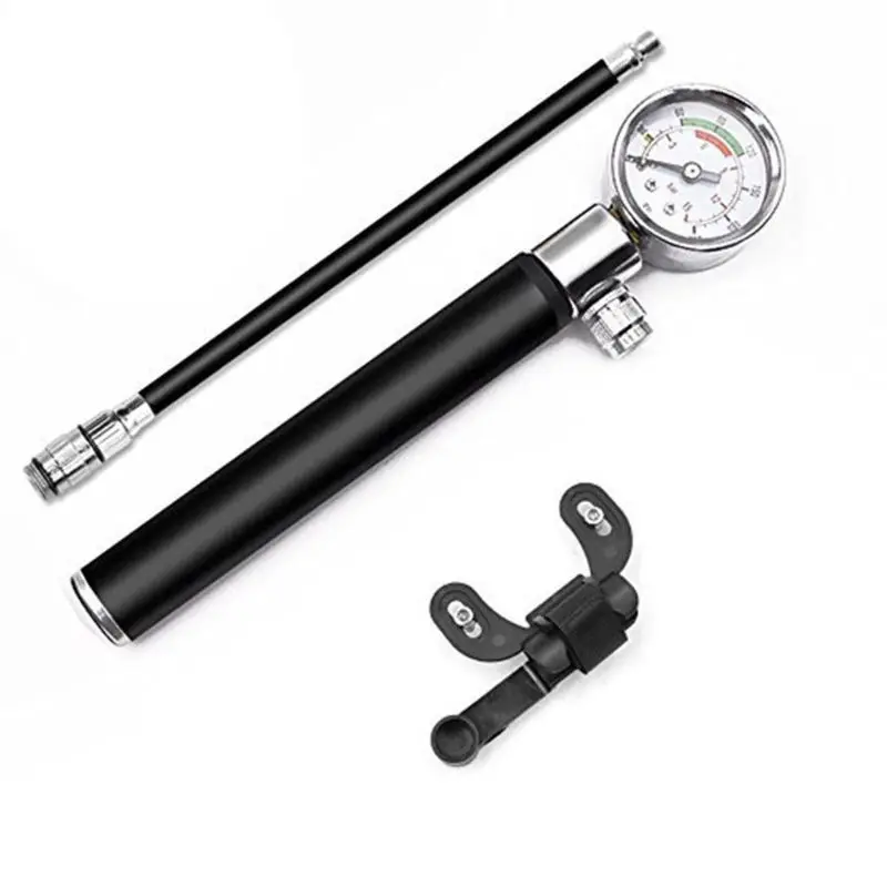 Mini Bike with Gauge High Pressure Meter Scalable Cycling Shock Fork Tire Hand Air Supply Inflator new drop ship