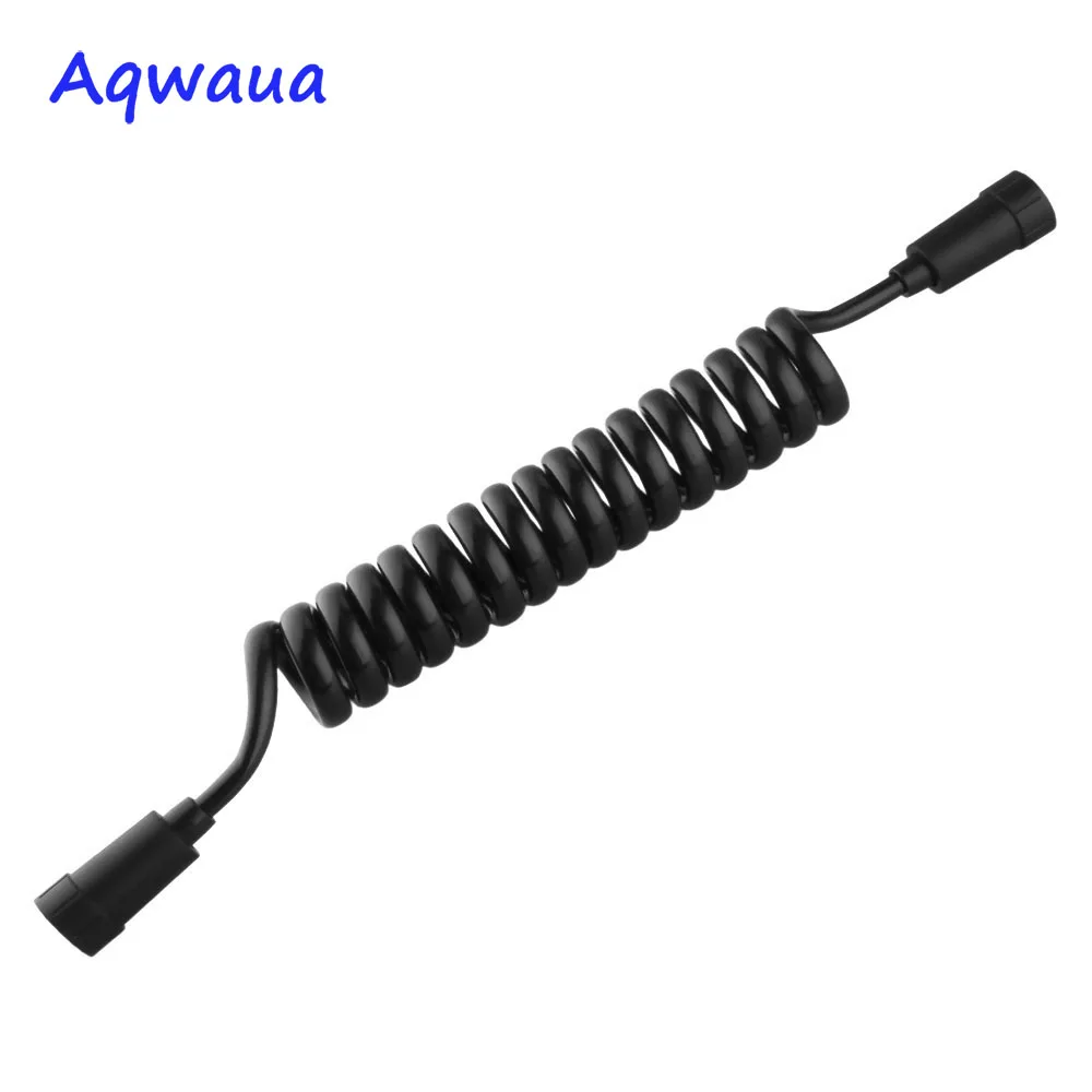 Aqwaua Black Flexible PVC Bidet Hose 2000mm Shower Telephone Line for Toilet Bidet Sprayer Bathroom Accessories