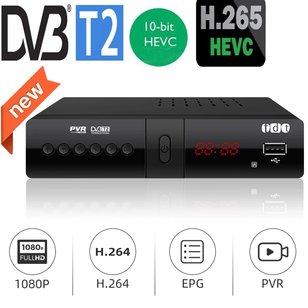 ใหม่ล่าสุด H265 DVB-T2ดิจิตอลรองรับ Dolby AC3 FTA H.265/ HEVC 10Bit H264 Dvb T2สำหรับเนเธอร์แลนด์ภาษาเช็คคำฝรั่งเศสอิตาลีฯลฯ