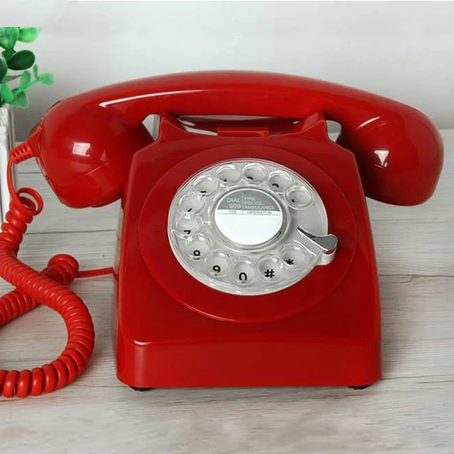 Revolve Dial Vintage Landline Retro Telephone Wire Rotate Fixed Phone pink table Black Yellow Home office Europe style R306
