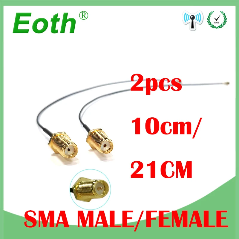 EOTH 2p 10cm 21cm ipex 1 pbx Extension Cord UFL IOT RP SMA Connector Antenna WiFi Pigtail Cable IPX to RP-SMA  female  21cm