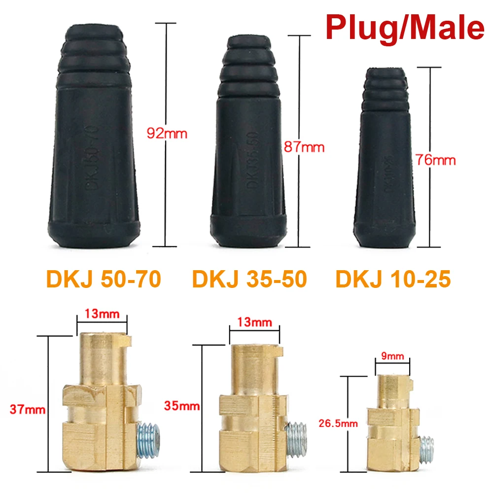 DKJ 10-25 35-50 50-70 Cable Connector Europe Welding Machine Quick Fitting Female Male Cable Connector Socket Plug Adaptor