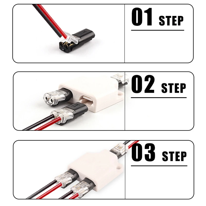 Wire Connector Set Splitter Box With Connector for Audio Auto Moto Lighting System 22-18AWG Led Strip Wire Cable Junction Box