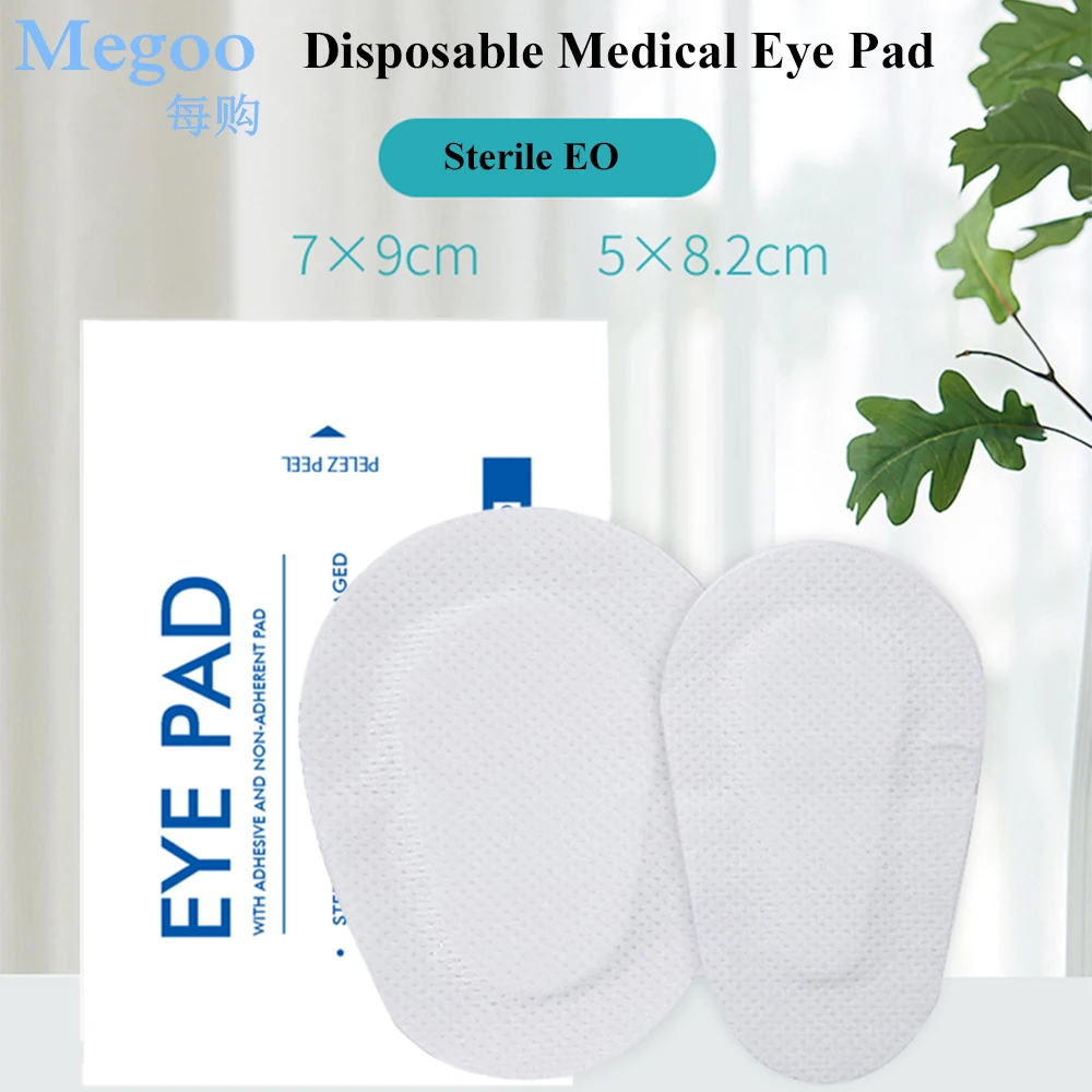 50Pcs White Disposable Medical Sterile Adhesive Eye Pad Band Aid Eye Care Surgical Wound Dressing Patch 7x9cm/5x8.2cm